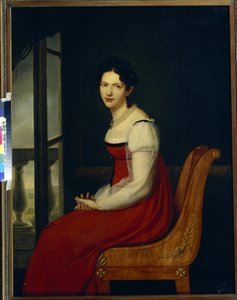 Varvara Szergejevna Dolgorukova hercegnő portréja, szül.: Gagarina (1793-1833) (Varvara Szergejevna Dolgorukova hercegnő) - Henri Francois Riesener (1767-1828) festménye, olaj, vászon (96,8x125 cm)