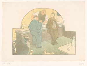 Négy férfi egy bisztróban Le Devoir A Théâtre Libre előadásai (sorozat címe) Les Programs du Théâtre Libre (sorozat címe) alkotó: Henri Gabriel Ibels