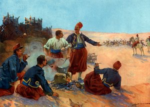 Conquete de Algerie: „” bivouac de zouaves de l