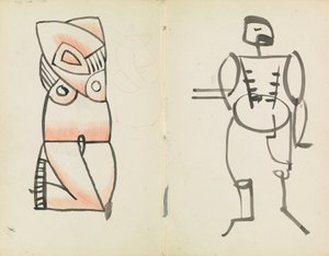 Guggoló nőstény és álló hím alkotó: Henri Gaudier-Brzeska