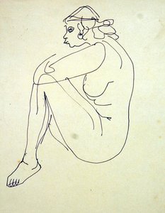 Női meztelenül ülő alkotó: Henri Gaudier-Brzeska