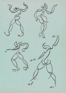 Négy tanulmány a táncoló figurákról alkotó: Henri Gaudier-Brzeska