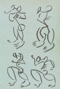 Négy tanulmány a táncoló figurákról alkotó: Henri Gaudier-Brzeska