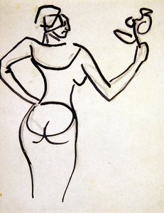 Hölgy kezében egy csokor virág alkotó: Henri Gaudier-Brzeska