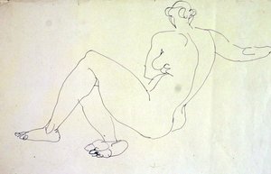Fekvő női akt hátról alkotó: Henri Gaudier-Brzeska