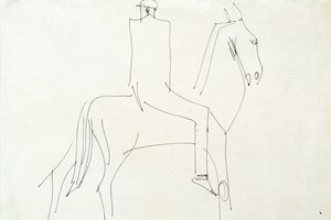 Rider in Rotton Row, 1913 (toll és tinta papíron) alkotó: Henri Gaudier-Brzeska