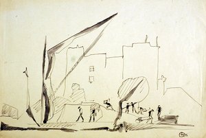 Temze uszály a London Docksban alkotó: Henri Gaudier-Brzeska