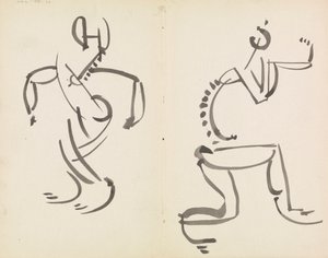 Két ábratanulmány alkotó: Henri Gaudier-Brzeska