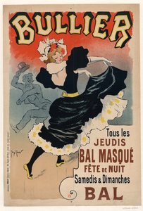 Bullier, Minden csütörtökön Bal maszk, éjszakai parti, 1896.