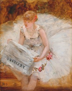 A táncos Le Figarót olvassa, 1885 körül alkotó: Henri Gervex