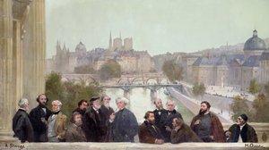 „Az évszázad története” panoráma részlete francia művészek és szerzők portréival, 1889 alkotó: Henri Gervex