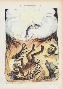 Egy angyal bukása. Illusztráció a Le Rire-hez (színes litó)