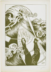 La Vague (A hullám) 1894 (litográfia, olajzöld tintával)