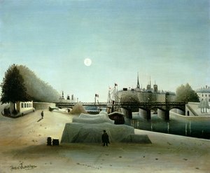 Kilátás az Ile Saint-Louis-ra Port Saint-Nicolasból, este, 1888 körül