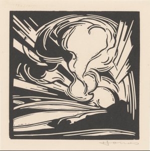 Felhők és napsugarak egy táj felett alkotó: Henri Jonas (signed by artist)