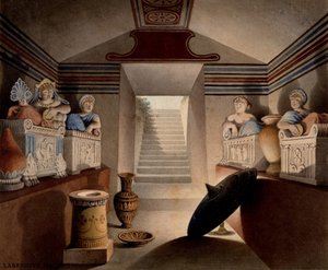Egy etruszk sír képe, 1849 (wc és grafit papíron) alkotó: Henri Labrouste