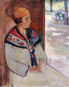 Nő bandanában a Prefailles-ben; Femme au Madras a Prefailles, 1922 alkotó: Henri Lebasque
