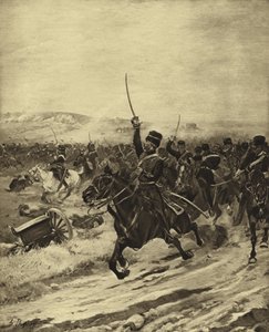 A könnyű brigád támadása, Balaclava-i csata, 1854 (mélynyomás)