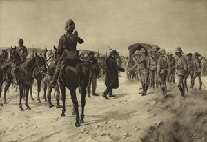 Piet Cronje megadása Paardebergben, 1900 (metszet) alkotó: Henri Louis Dupray
