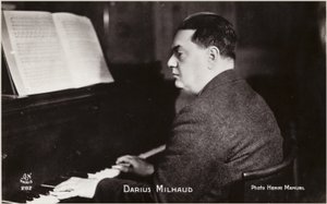 Darius Milhaud portréja (fekete-fehér fotó) alkotó: Henri Manuel