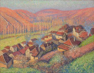 Kilátás Labastide du Vert központjára; Kilátás Labastide du Vert központjára, 1940 körül alkotó: Henri Martin