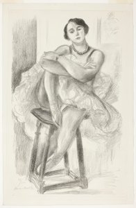 Táncos egy zsámolyon ülve, a Tíz táncosból alkotó: Henri Matisse