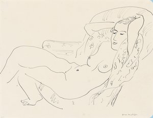Női akt, felemelt karral alkotó: Henri Matisse