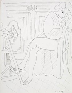 Pihenő női modell a műteremben alkotó: Henri Matisse