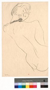 Hátulról látható alak fekete nyaklánccal alkotó: Henri Matisse