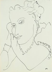 Egy nő feje, kezek az arcához szorítva alkotó: Henri Matisse