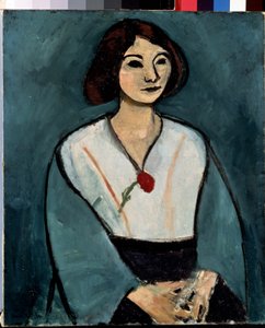 Lady in Green (Nő vörös szegfűvel) alkotó: Henri Matisse
