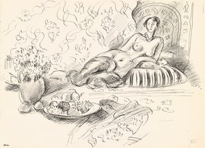 Fekvő Odaliszk II, 1927 körül (toll és tus, papír) alkotó: Henri Matisse
