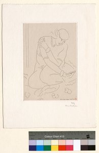 Guggoló akt, kéz a vállon alkotó: Henri Matisse