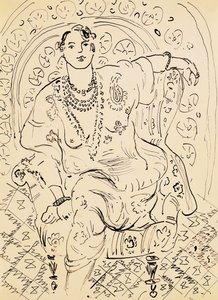 Odaliszk virágos háttérrel alkotó: Henri Matisse