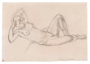 Fekvő női akt felemelt térddel alkotó: Henri Matisse