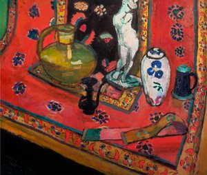 Szobrocskák és vázák keleti szőnyegen alkotó: Henri Matisse