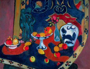 Gyümölcs csendélet és egy bronz szobor alkotó: Henri Matisse