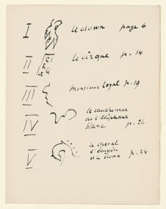 Képek táblázata 1. A „Jazz”-ből. 149. o. alkotó: Henri Matisse
