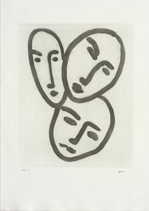 Három fej; A barátságnak: Apollinaire, Matisse és Rouveyre maszkjai alkotó: Henri Matisse