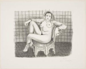 Fiatal hindu, meztelenül ül egy széken alkotó: Henri Matisse