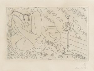 Nő ül egy belső térben alkotó: Henri Matisse