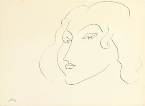 Női fej (toll és tus, papír) alkotó: Henri Matisse