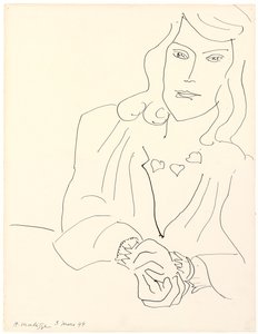 Női fej nyaklánccal alkotó: Henri Matisse