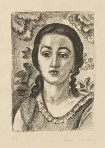 Fiatal nő barna fürtökkel alkotó: Henri Matisse