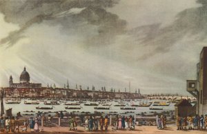 Lord Nelson temetési menete a vízen a greenwichi kórházból Whitehallba, 1806. január 9. alkotó: Henri Merke