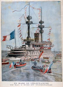 Egy labda a Formidable csatahajó fedélzetén, Villefranche Harbour, Franciaország, 1896 alkotó: Henri Meyer