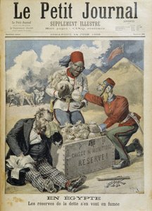 Egyiptom: az adósságtartalékok füstbe szállnak – a „Le Petite Journal” 1896.06.14-i számában alkotó: Henri Meyer