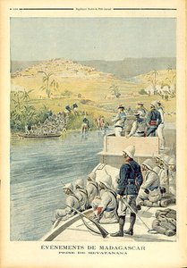Madagaszkári események: Mevatanana elfoglalása, illusztráció a Le Petit Journalból, 1895. június 30. alkotó: Henri Meyer