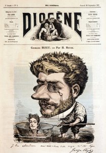 Georges Bizet portréja, Meyer - „Diogenész” című filmben, 1867.09.28. alkotó: Henri Meyer