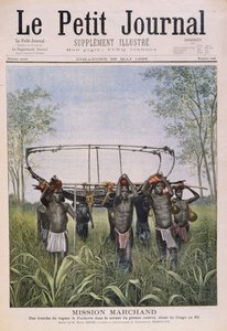 A Marchand Misszió Kongóból a Nílusba utazik, a Le Petit Journalból, 1899. május 28. alkotó: Henri Meyer